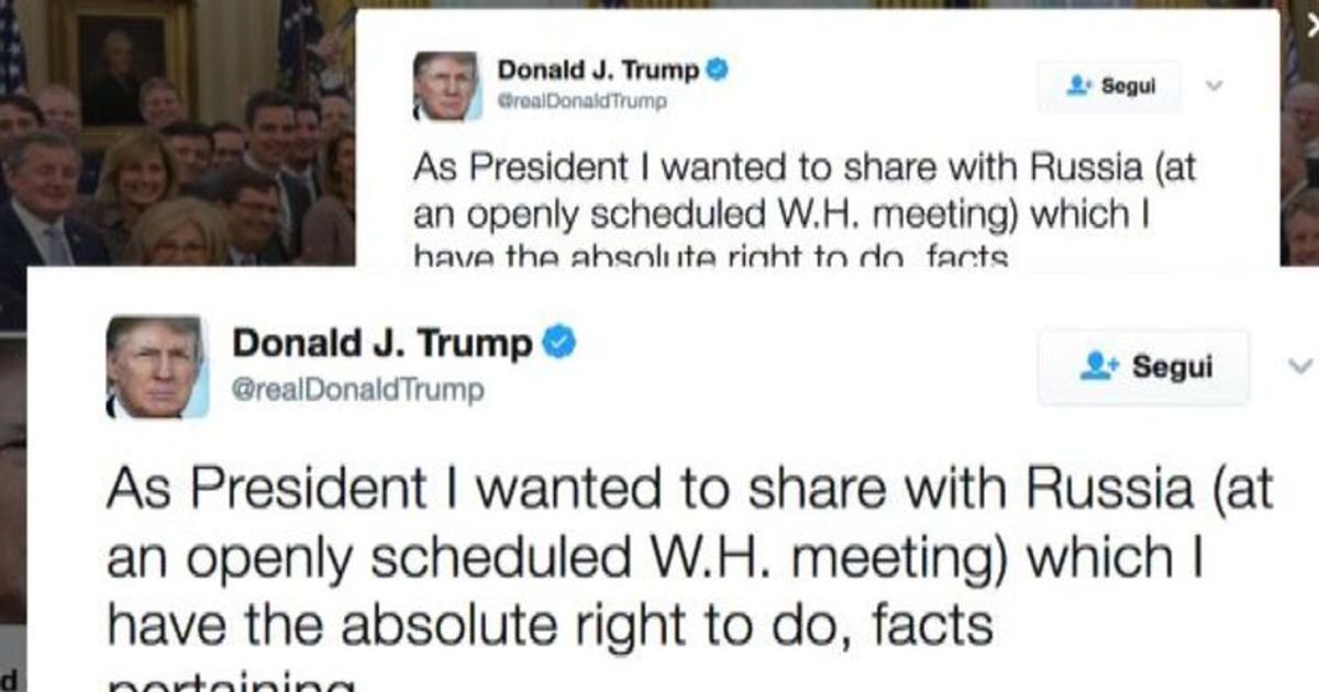 Trump ammette: ho passato informazioni ai russi, era mio diritto