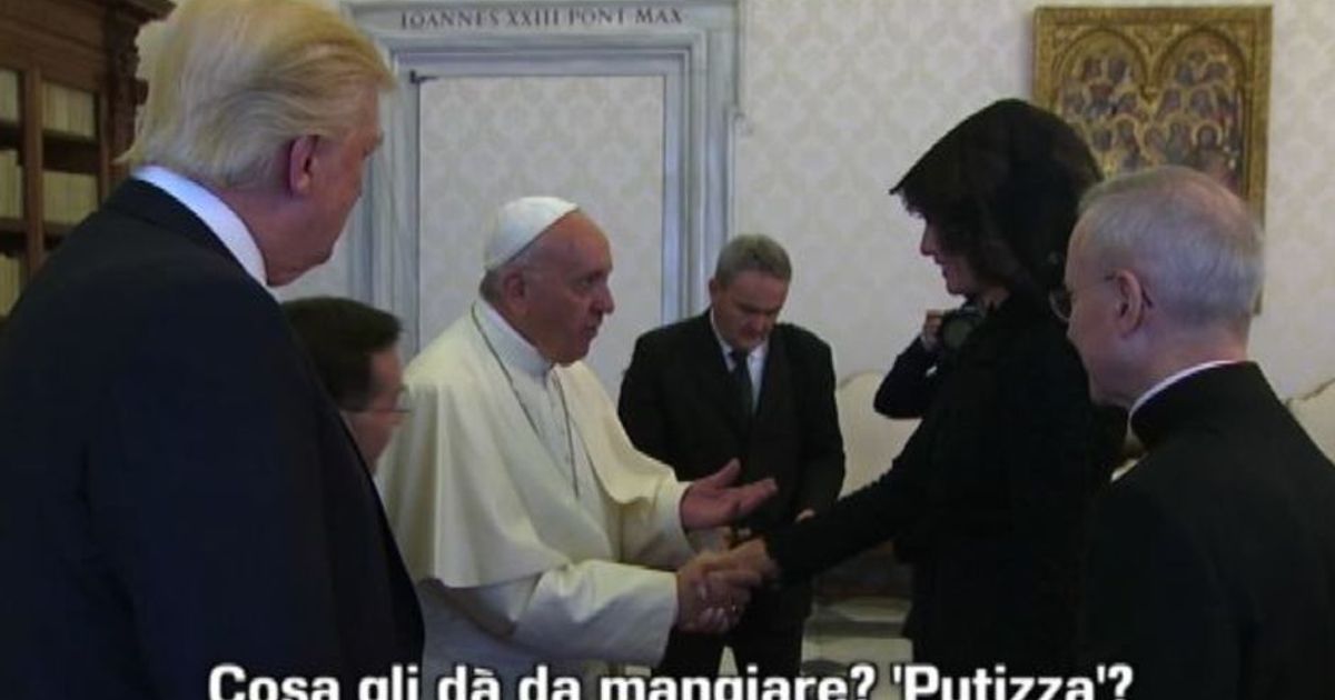 Siparietto tra il Papa e Melania, e la “putizza” diventa pizza