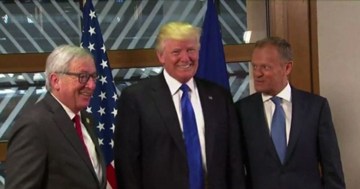 Trump a Bruxelles, ricevuto da Tusk e Juncker