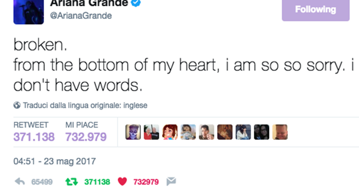 “Sono distrutta”: le parole di Ariana Grande e le immagini di Manchester