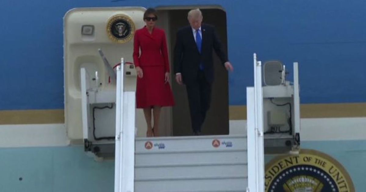 Il presidente Usa Donald Trump è arrivato a Parigi con Melania