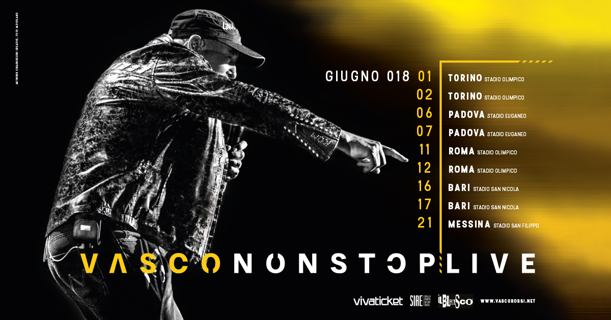 VASCO NON STOP LIVE 2018: dal 26 aprile in vendita altri biglietti