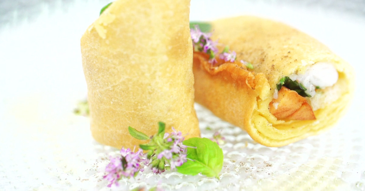 Rolls di scampi e pesche Alessandro Kitchen Sound Rolls