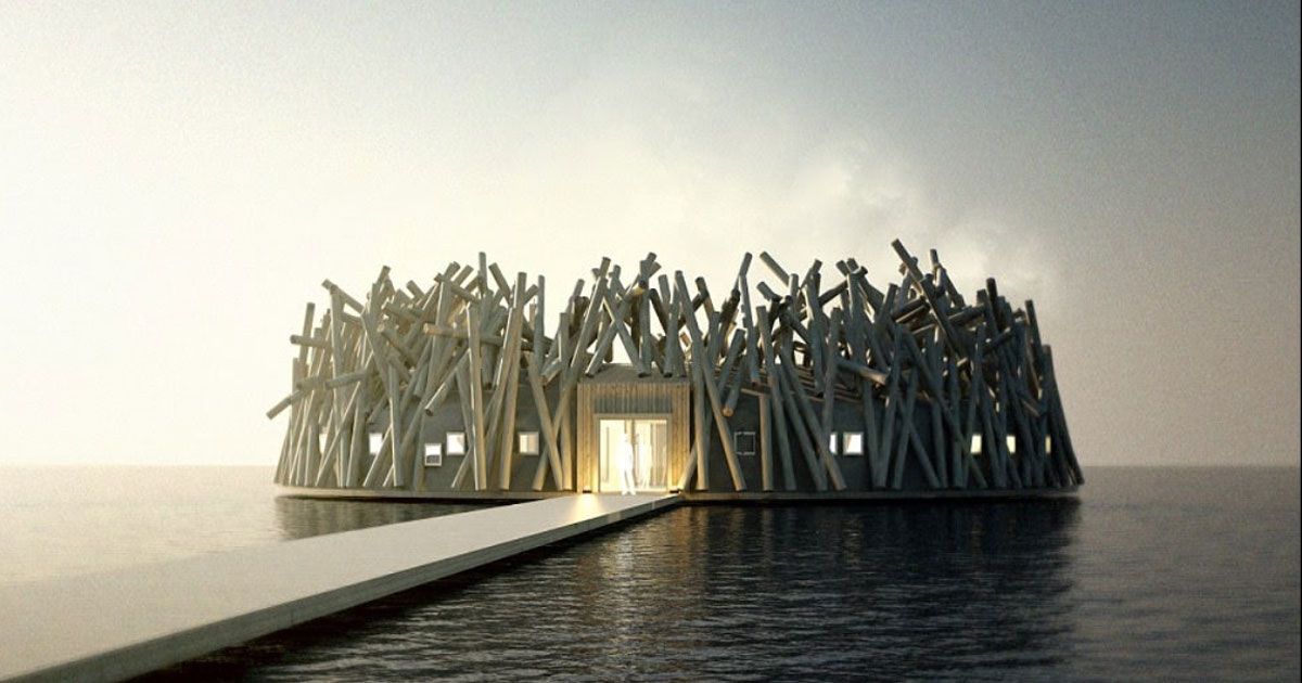 Il bellissimo hotel galleggiante con sauna e vista sull’aurora boreale