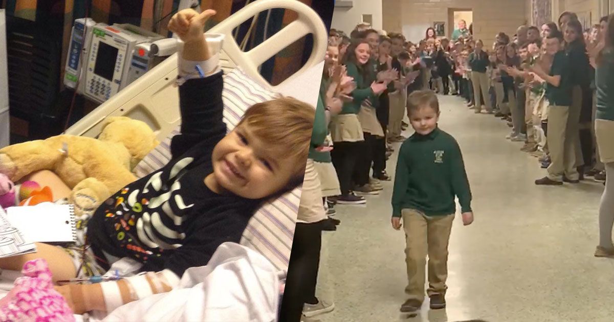 Torna a scuola dopo aver sconfitto la leucemia, l’accoglienza dei suoi compagni è commovente