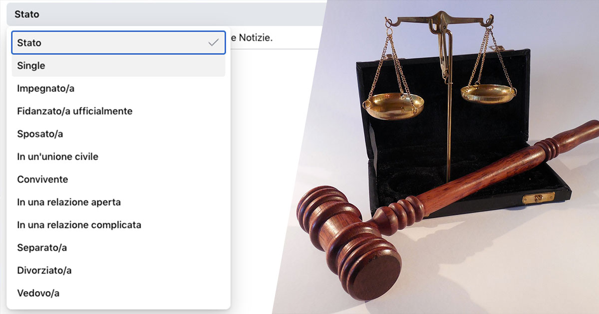 Ottiene la separazione dal marito perché lui si era dichiarato single su Facebook