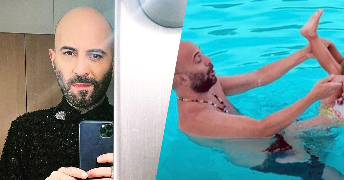 Giuliano Sangiorgi con la sua bimba Stella: i dolci scatti mentre giocano in piscina