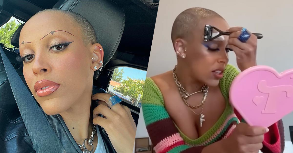Doja Cat preoccupa i fan rasandosi testa e sopracciglia: ecco il video della diretta