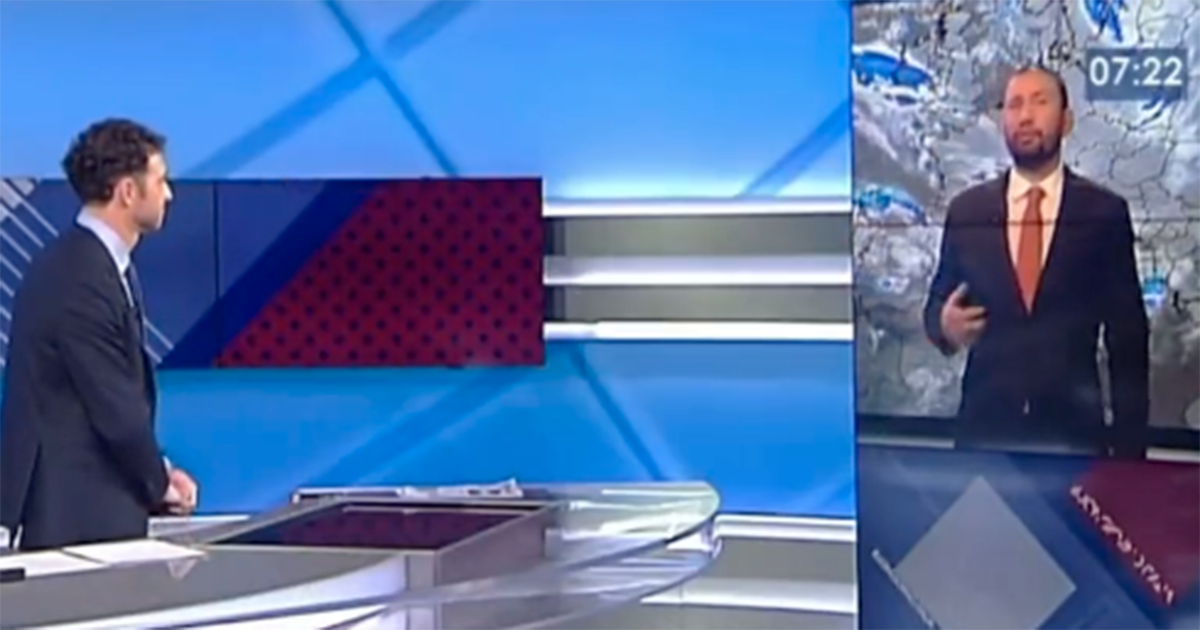 Il meteorologo non sa di essere in onda: il video della gaffe diventa virale