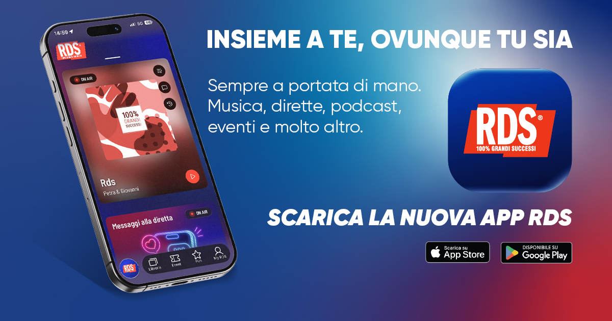 La nuova app RDS è tutta da scoprire: musica, diretta, eventi e contenuti sempre con te La nuova app RDS è tutta da scoprire: musica, diretta, eventi e contenuti sempre con te